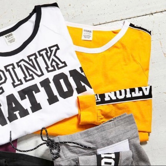 NEW Victoria’s Secret PINK Golden Glow Campus Tee - Picture 2 of 8